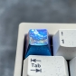 1U Ice Crystal Anodizing Color Ti-alloy Artisan Keycaps Precision Pointillism for Mechanical Keyboard -Bay Under Moon